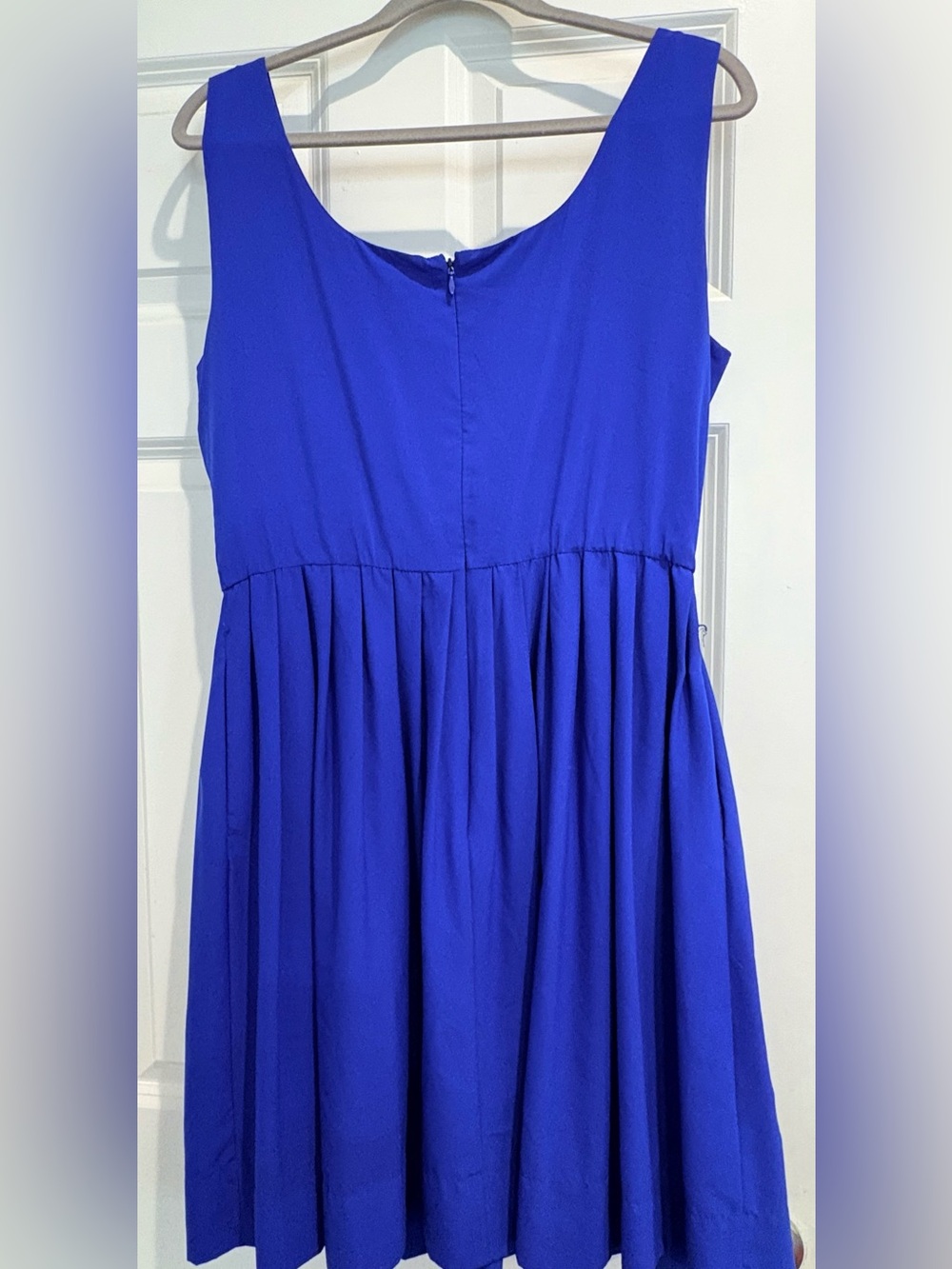 Calvin Klein Royal Blue Sleeveless Pleated Dress – Size 12